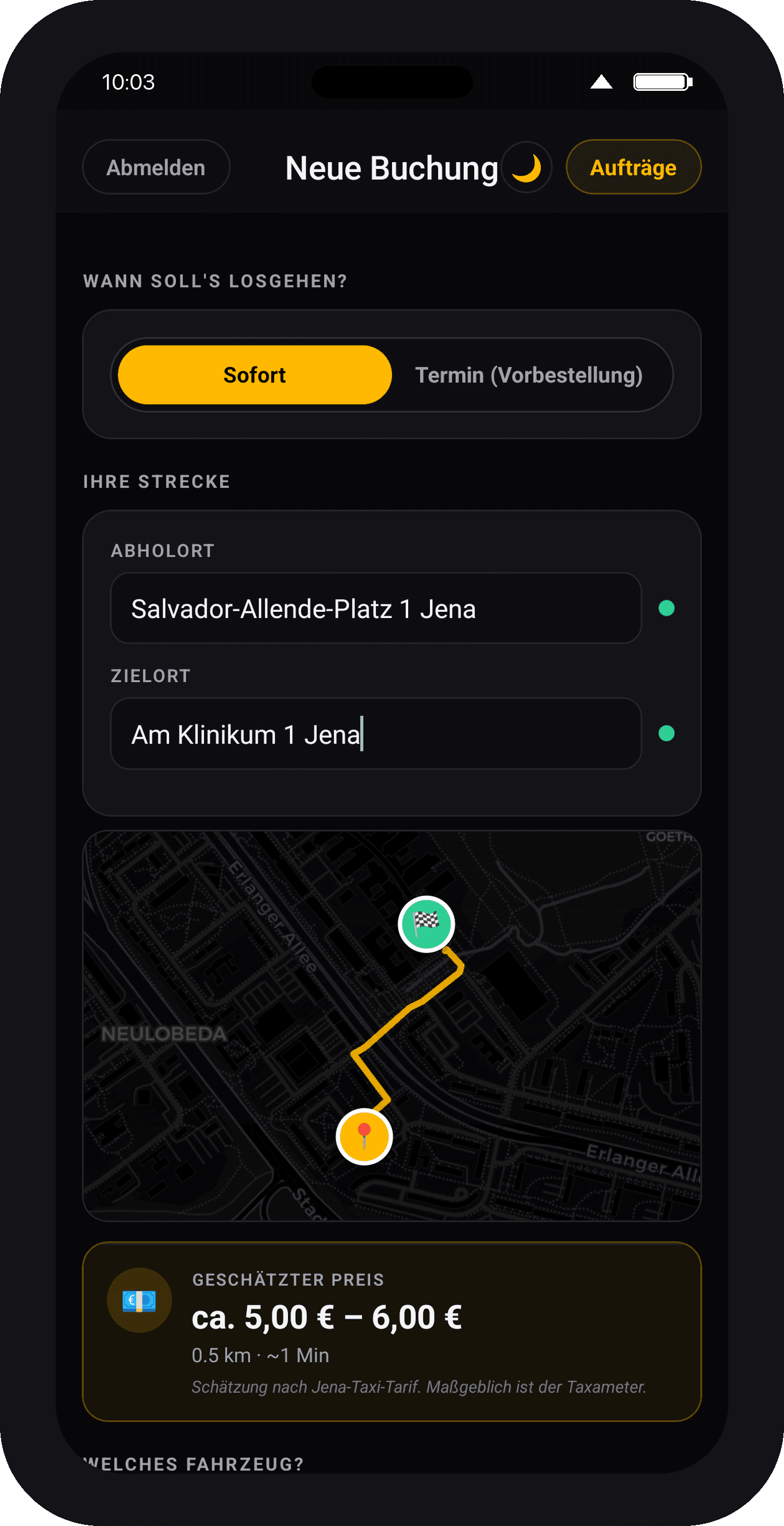 TAXI MAPS JENA App auf iPhone